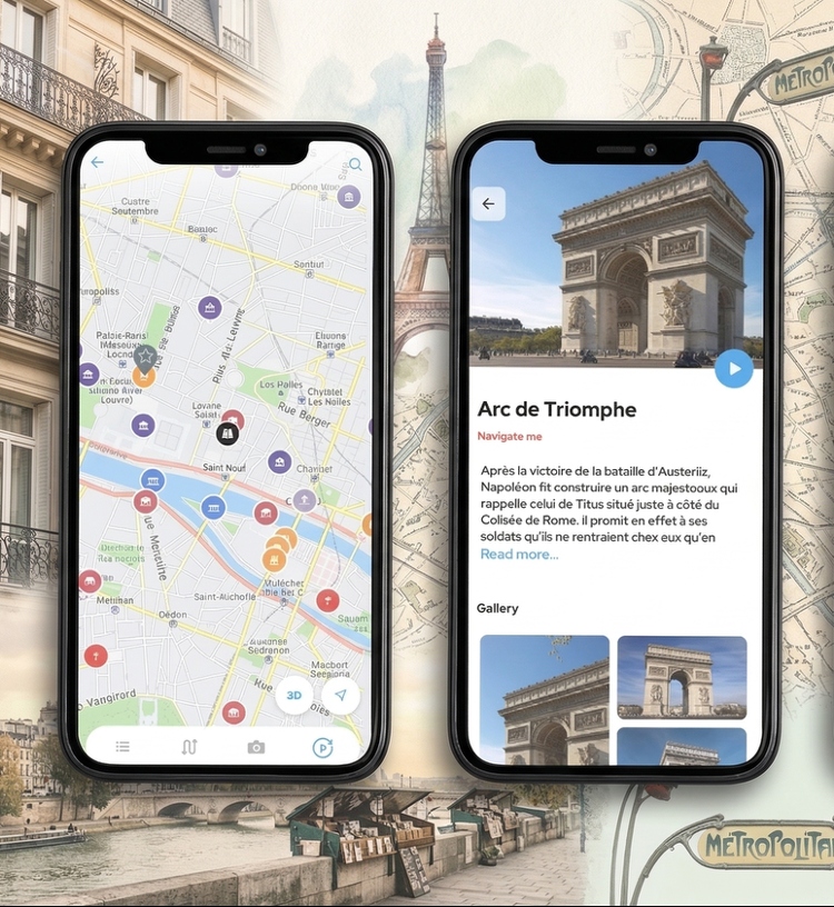 Parcours extérieurs<br/>géolocalisés